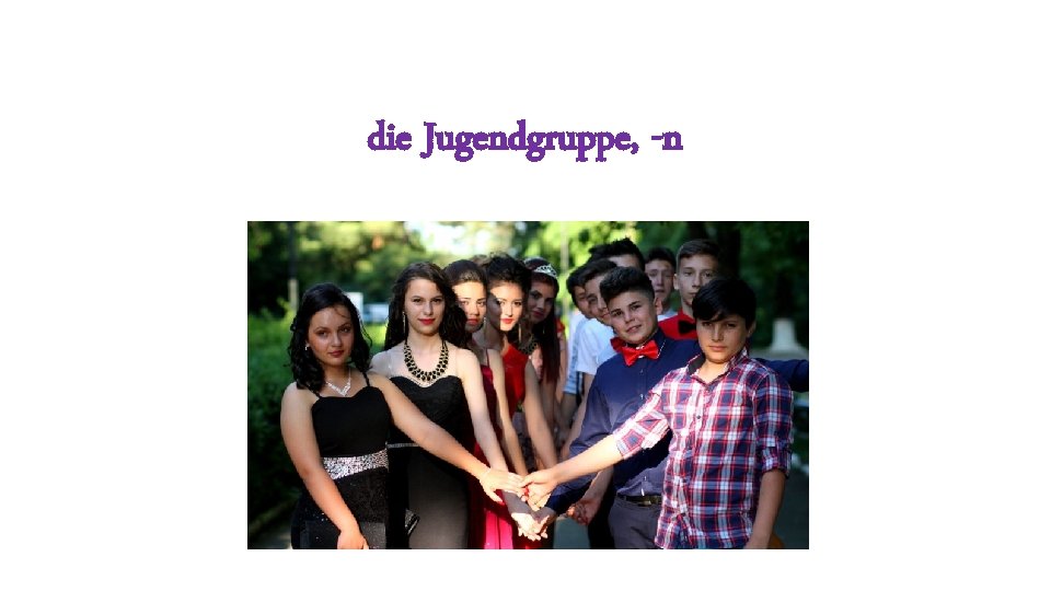 die Jugendgruppe, -n 