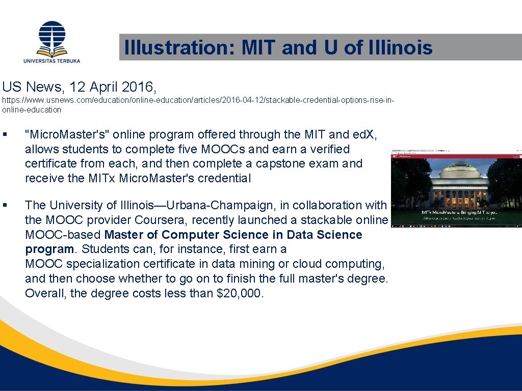 Illustration: MIT and U of Illinois US News, 12 April 2016, https: //www. usnews.