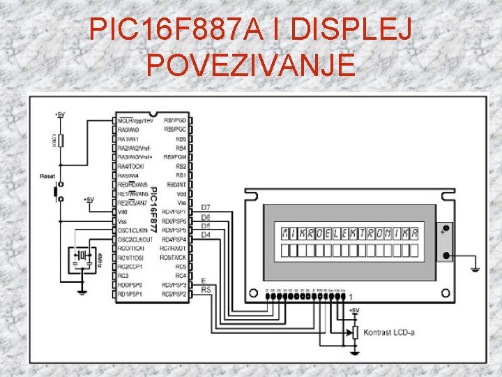 PIC 16 F 887 A I DISPLEJ POVEZIVANJE PIC 16 F 887 A I DISPLEJ POVEZIVANJE
