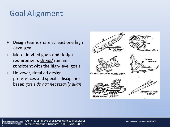 Goal Alignment + Design teams share at least one high -level goal + More