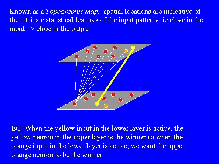 Known as a Topographic map: spatial locations are indicative of the intrinsic statistical features