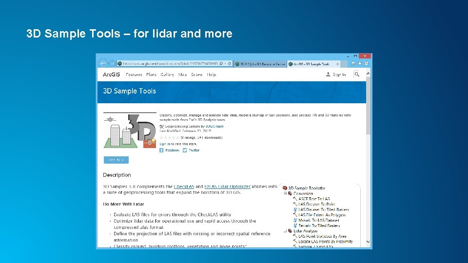 3 D Sample Tools – for lidar and more 