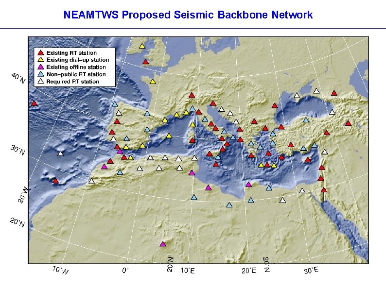 NEAMTWS Proposed Seismic Backbone Network 