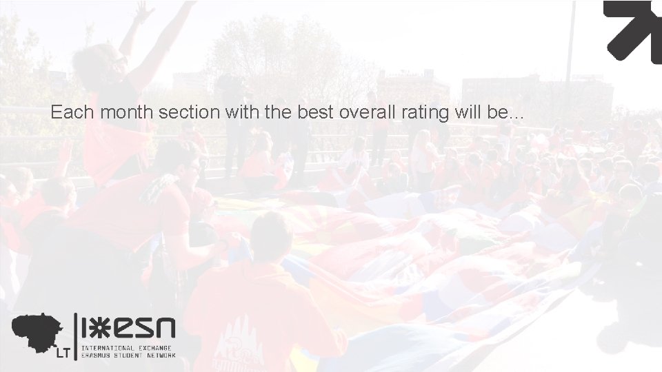 Each month section with the best overall rating will be… 