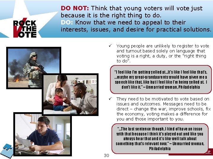 DO NOT: Think that young voters will vote just because it is the right