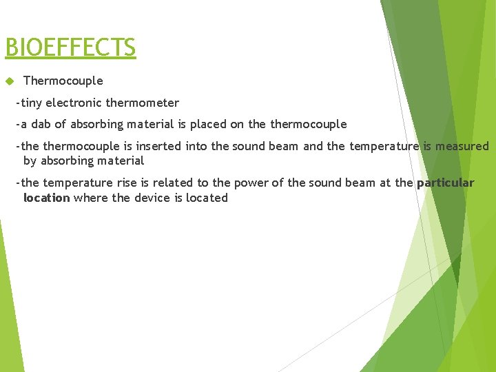 BIOEFFECTS Thermocouple -tiny electronic thermometer -a dab of absorbing material is placed on thermocouple