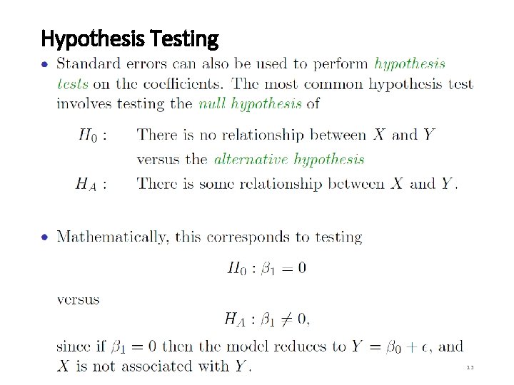 Hypothesis Testing 13 