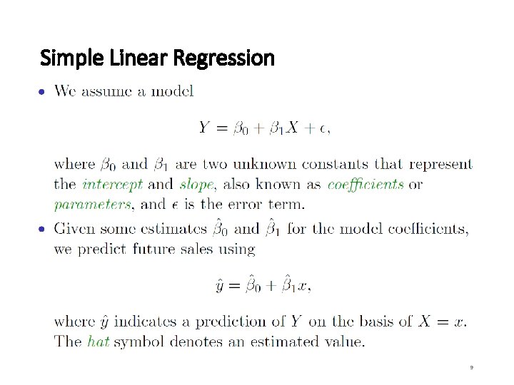 Simple Linear Regression 9 