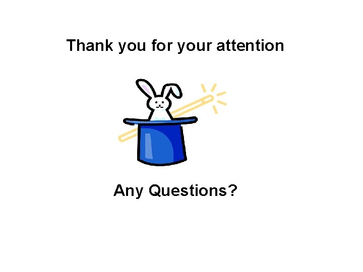 Thank you for your attention Any Questions? 