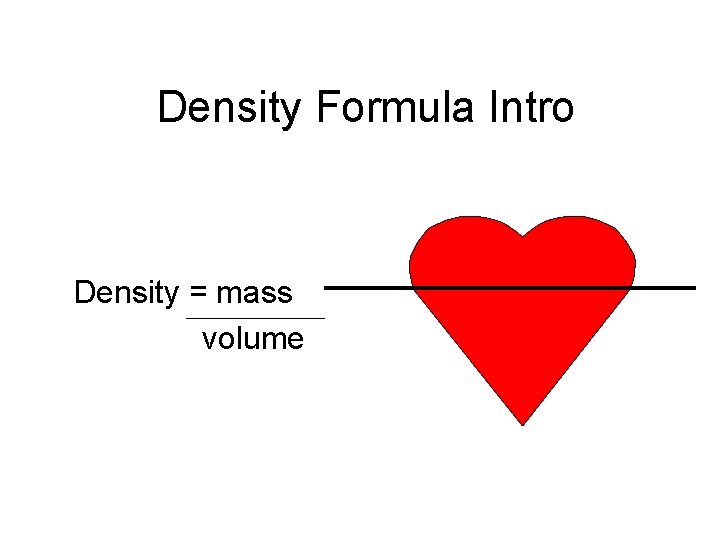 Density Formula Intro Density = mass volume 