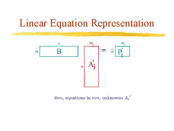 Linear Equation Representation 
