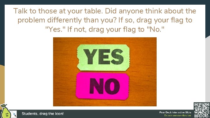 Talk to those at your table. Did anyone think about the problem differently than