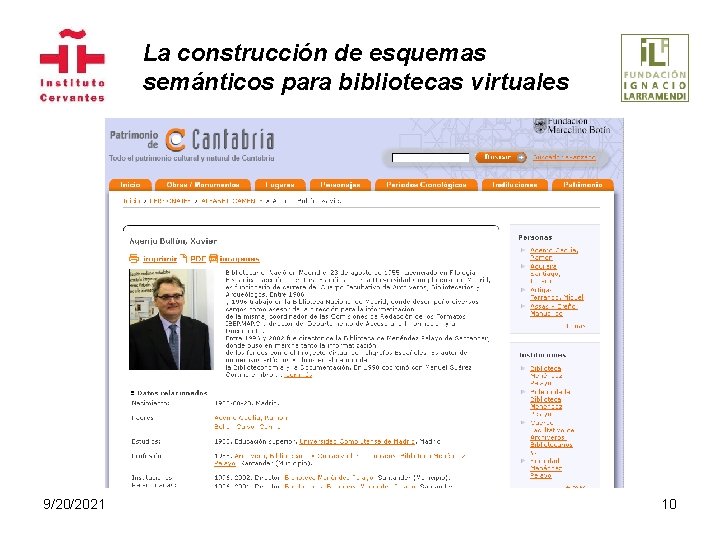 La construcción de esquemas semánticos para bibliotecas virtuales 9/20/2021 10 