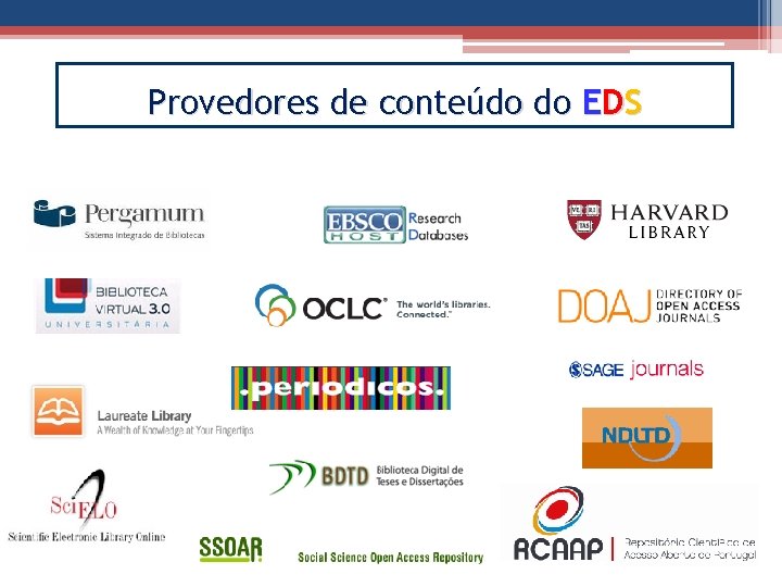 Provedores de conteúdo do EDS 