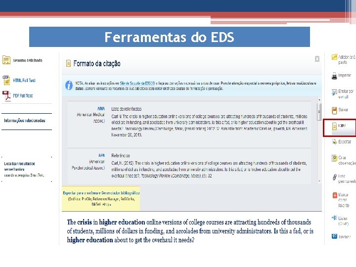 Ferramentas do EDS 