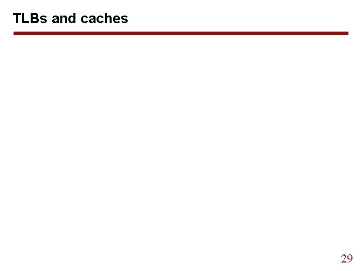 TLBs and caches 29 