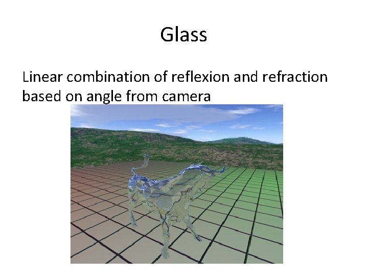 Glass Linear combination of reflexion and refraction based on angle from camera 