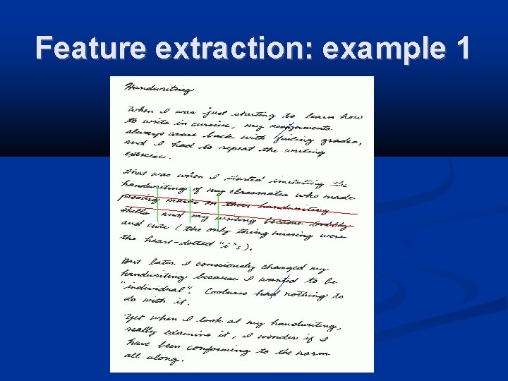 Feature extraction: example 1 