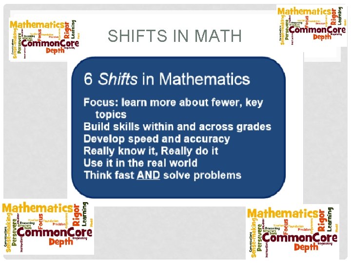 SHIFTS IN MATH 