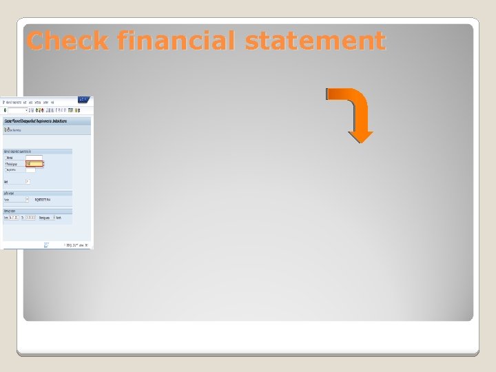 Check financial statement 