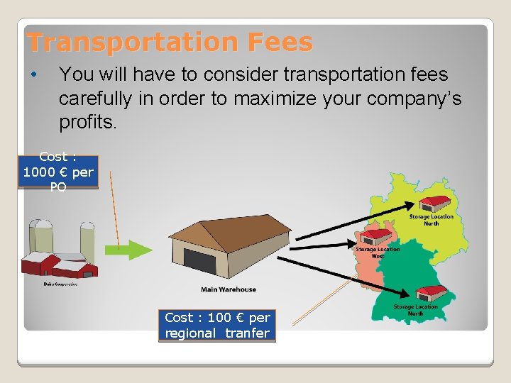 Transportation Fees • You will have to consider transportation fees carefully in order to