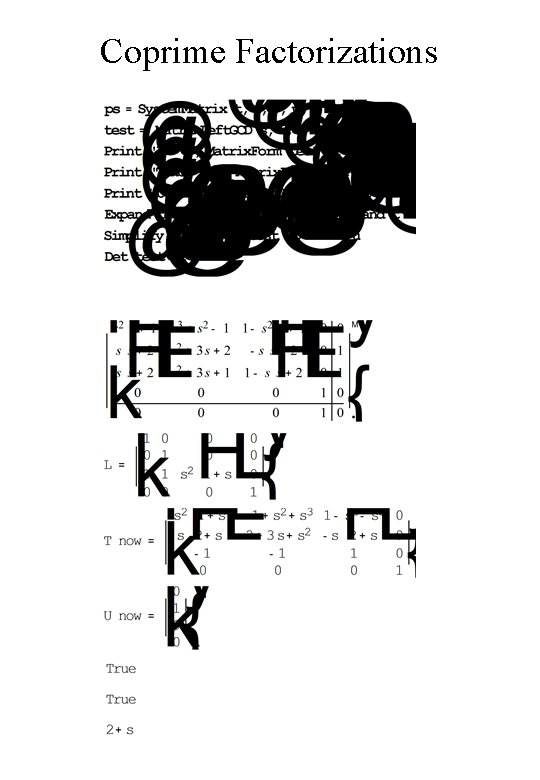 Coprime Factorizations 