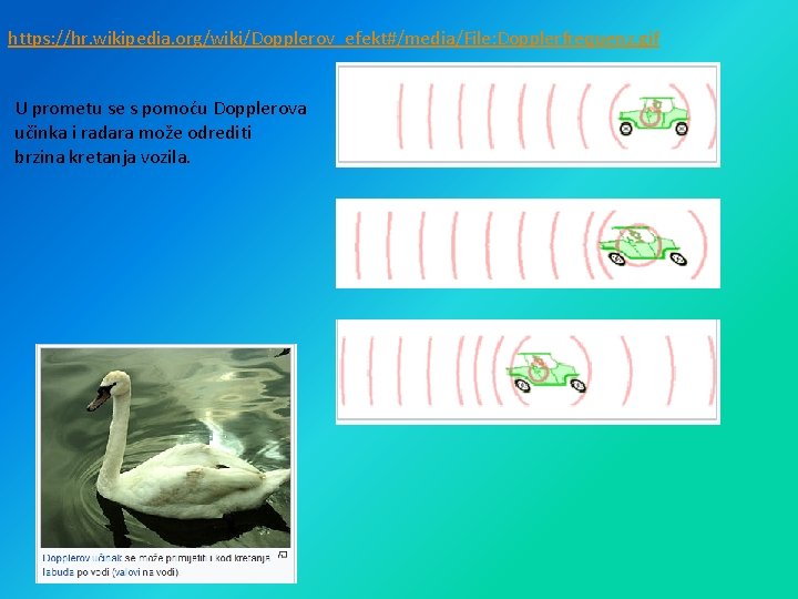 https: //hr. wikipedia. org/wiki/Dopplerov_efekt#/media/File: Dopplerfrequenz. gif U prometu se s pomoću Dopplerova učinka i