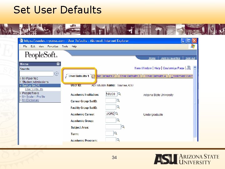 Set User Defaults 34 