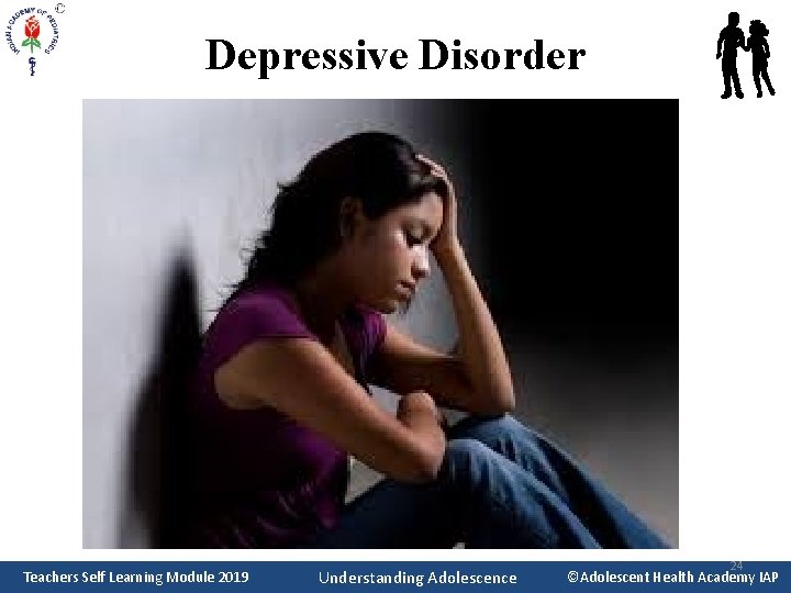 Depressive Disorder Teachers Self Learning Module 2019 Understanding Adolescence 24 ©Adolescent Health Academy IAP
