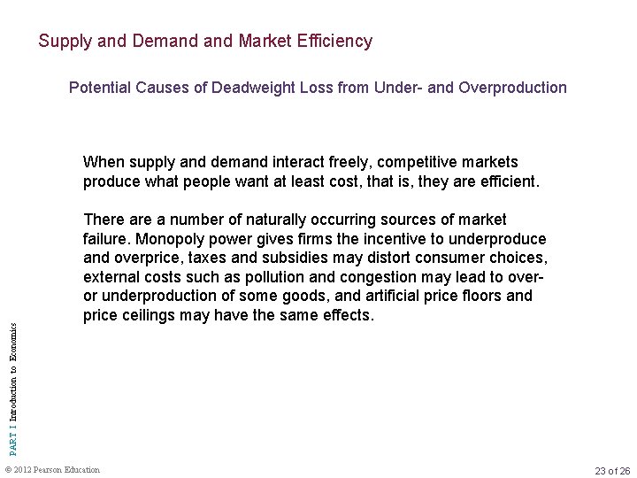 Supply and Demand Market Efficiency Potential Causes of Deadweight Loss from Under- and Overproduction