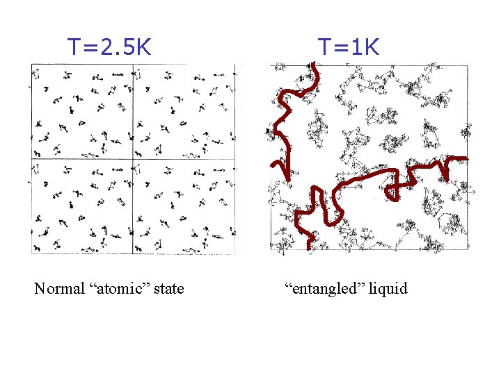 T=2. 5 K T=1 K Normal “atomic” state “entangled” liquid 