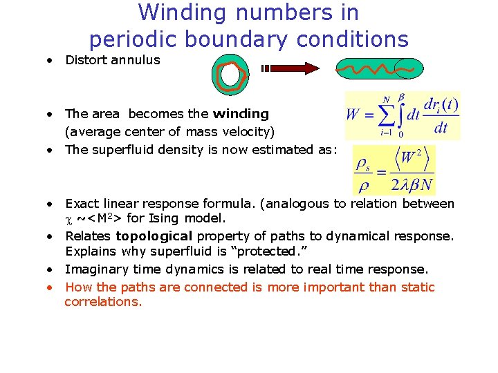 Winding numbers in periodic boundary conditions • Distort annulus • The area becomes the