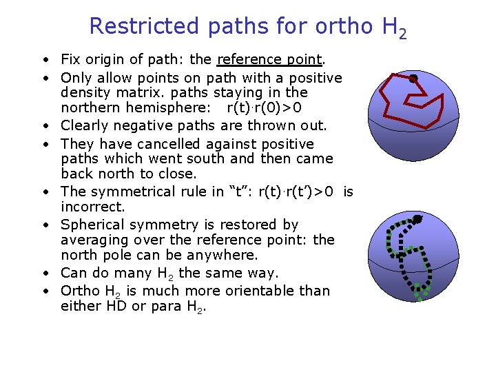 Restricted paths for ortho H 2 • Fix origin of path: the reference point.