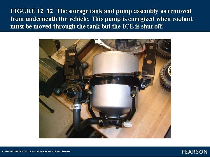 FIGURE 12– 12 The storage tank and pump assembly as removed from underneath the