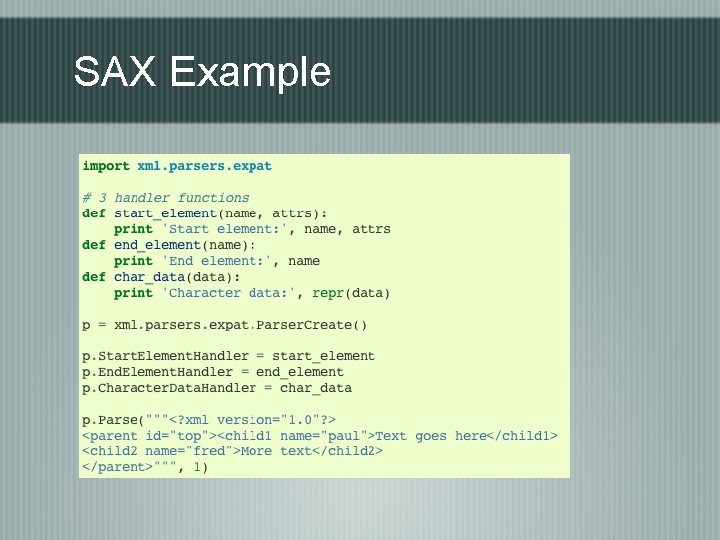 SAX Example 