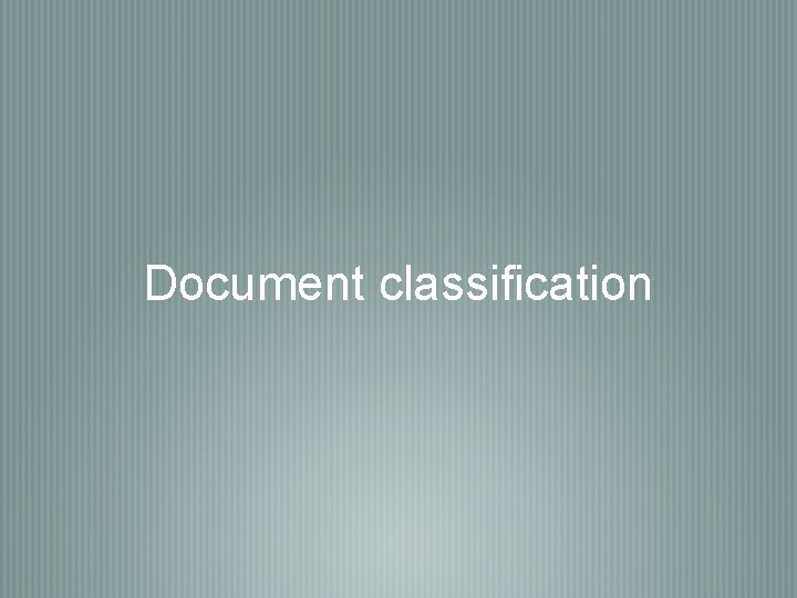 Document classification 