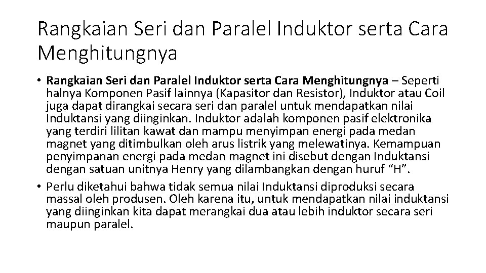 Rangkaian Seri dan Paralel Induktor serta Cara Menghitungnya • Rangkaian Seri dan Paralel Induktor