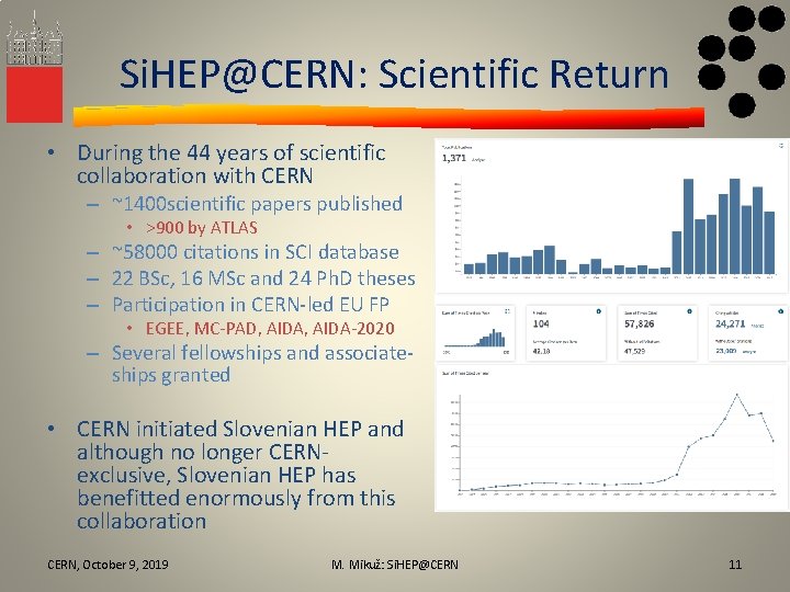 Si. HEP@CERN: Scientific Return • During the 44 years of scientific collaboration with CERN
