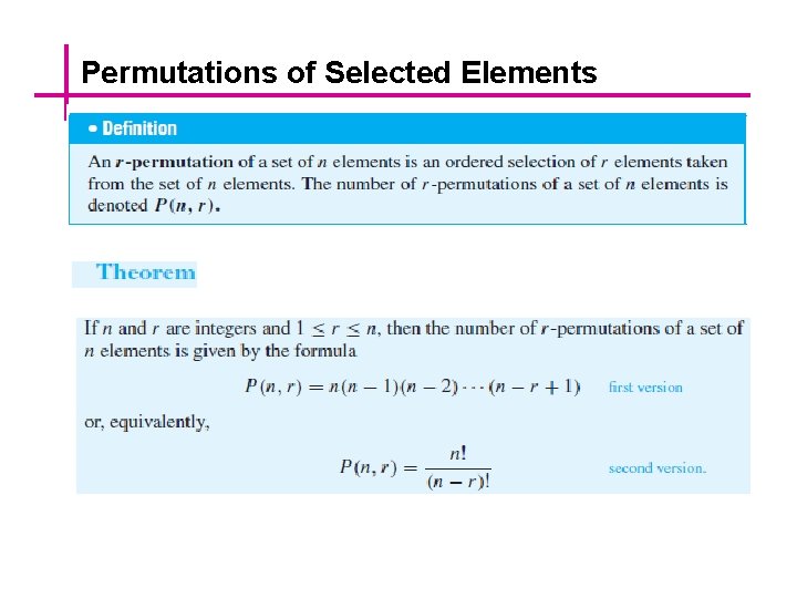 Permutations of Selected Elements 