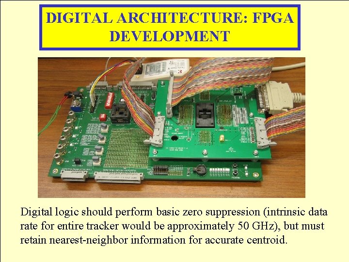 DIGITAL ARCHITECTURE: FPGA DEVELOPMENT Digital logic should perform basic zero suppression (intrinsic data rate