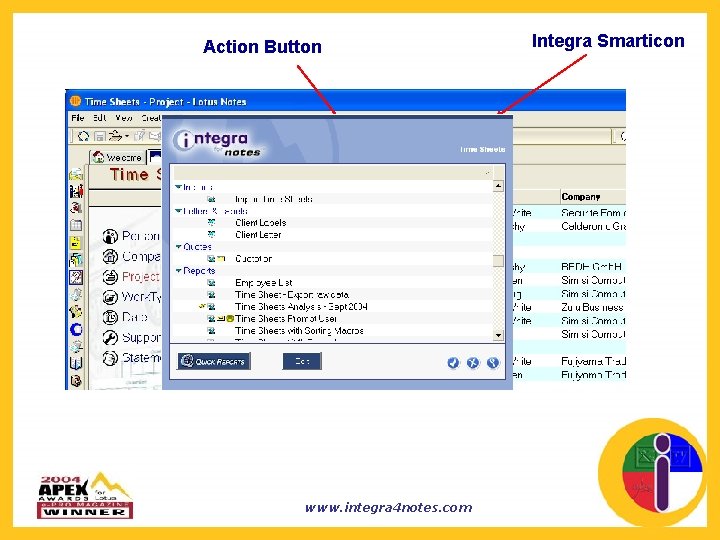 Action Button www. integra 4 notes. com Integra Smarticon 