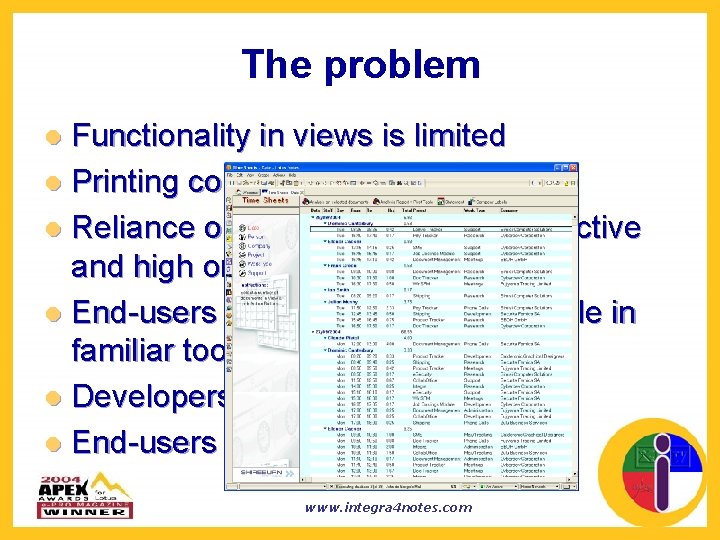 The problem Functionality in views is limited l Printing control is not accurate l