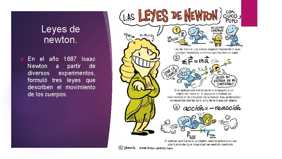 Leyes de newton. En el año 1687 Isaac Newton a partir de diversos experimentos,