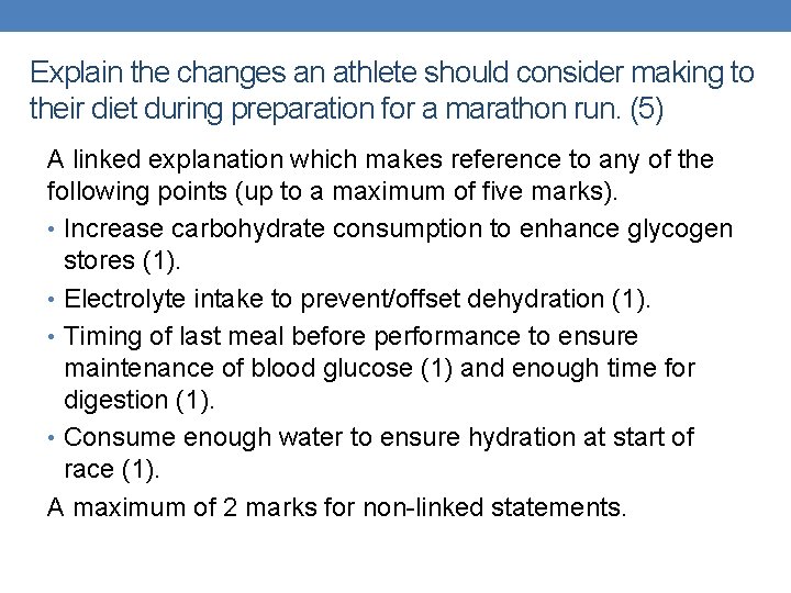 Explain the changes an athlete should consider making to their diet during preparation for