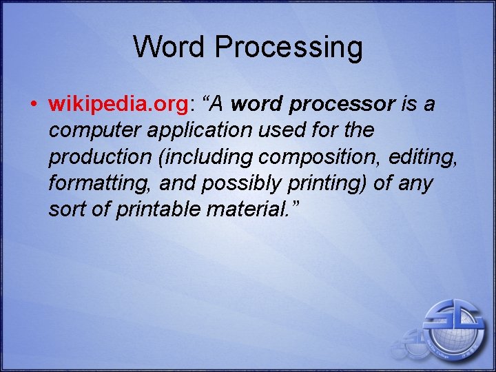 Ict Word Processing Software SC ICT Certification Level 1 06 Word Processing