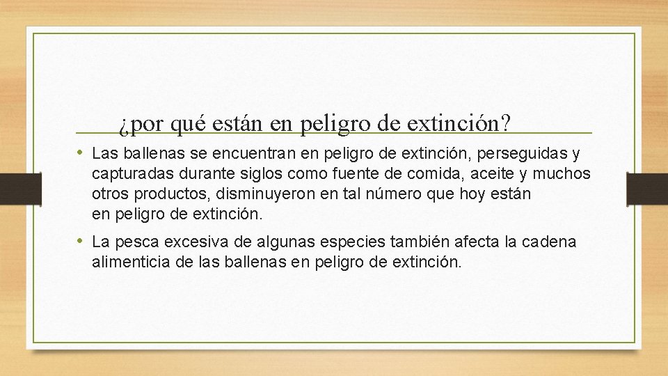 ¿por qué están en peligro de extinción? • Las ballenas se encuentran en peligro