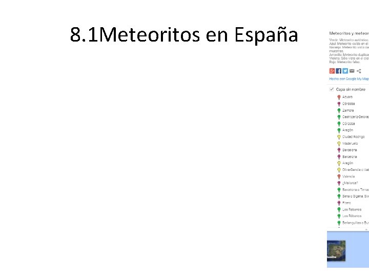 8. 1 Meteoritos en España 