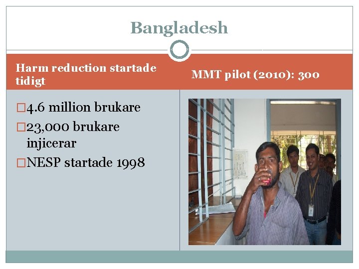 Bangladesh Harm reduction startade tidigt � 4. 6 million brukare � 23, 000 brukare