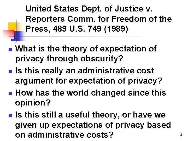 United States Dept. of Justice v. Reporters Comm. for Freedom of the Press, 489