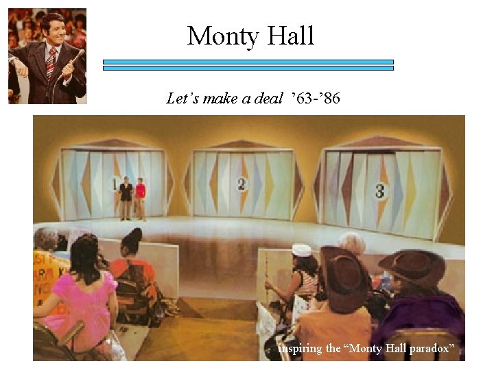 Monty Hall Let’s make a deal ’ 63 -’ 86 inspiring the “Monty Hall